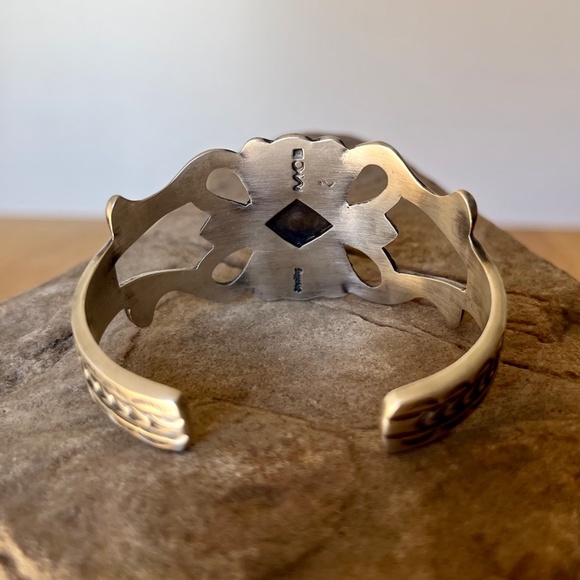 Vintage Navajo Sterling Silver Turquoise Bracelet Cuff Martha Cayatineto #1 - Picture 13 of 16